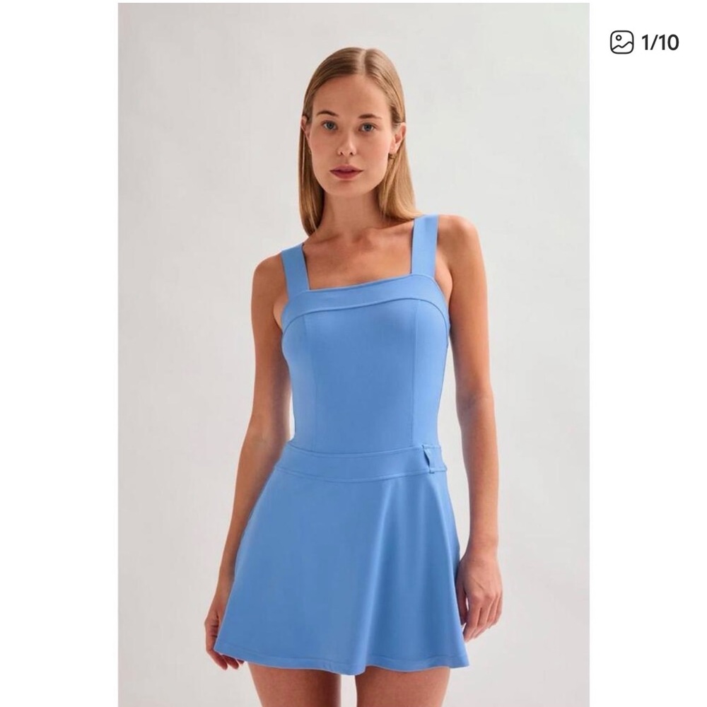 Girlfriend Collective Sky Blue Mini Dress